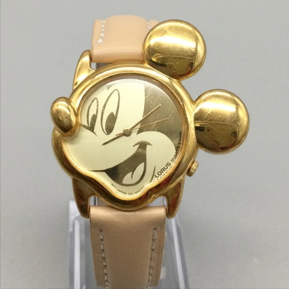Vintage Lorus Disney Mickey Mouse Womens Watch 42mm Gold Tone New Battery